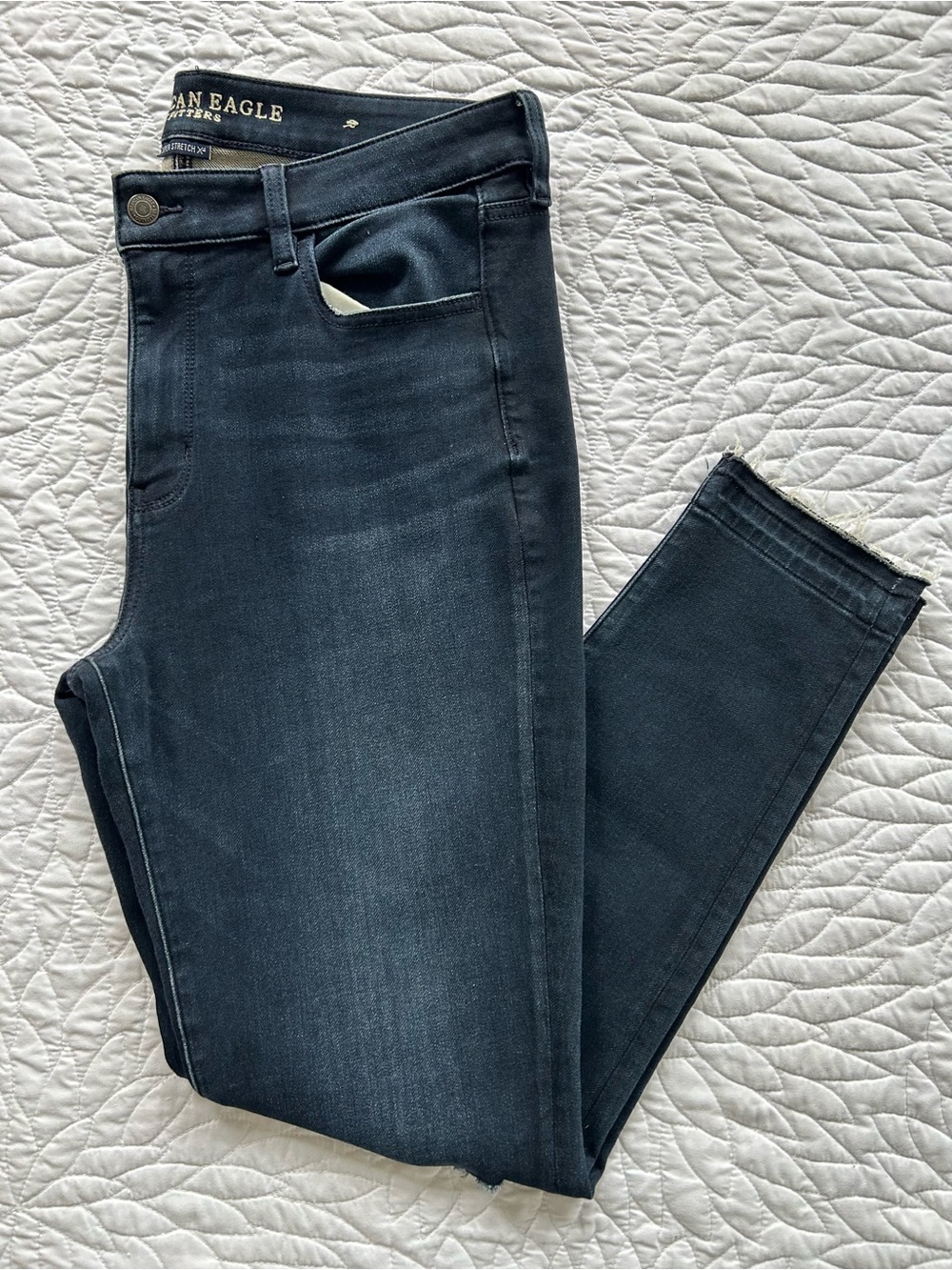 American Eagle Skinny Hi-Rise Jegging Jeans Size 14 Dark Wash Casual